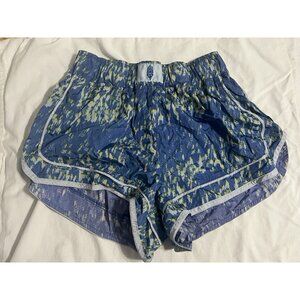 Free People FP Movement Varsity Blue Printed Shorts Size Small Lined